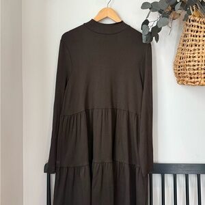 Elegant Brown Long Sleeve Dress